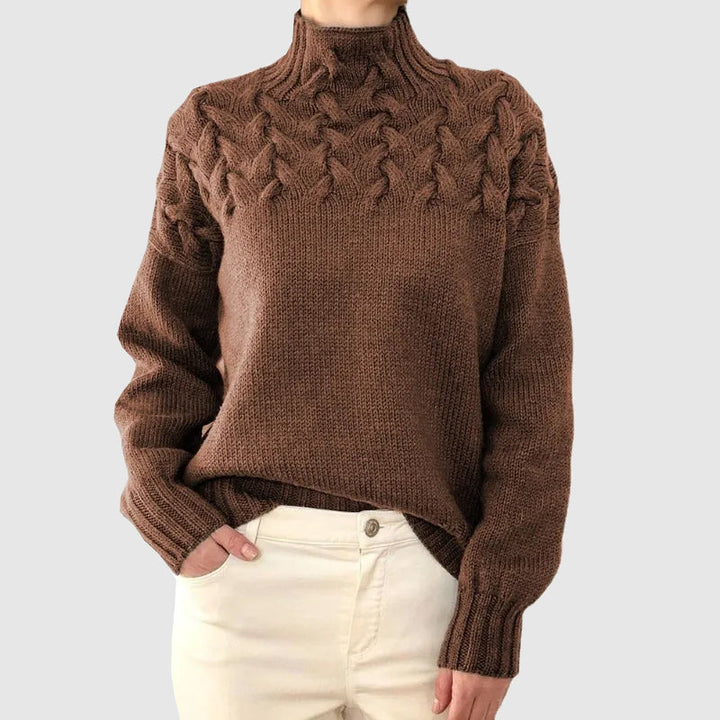 Stilla | Strikpullover med lange ærmer og ståkrave