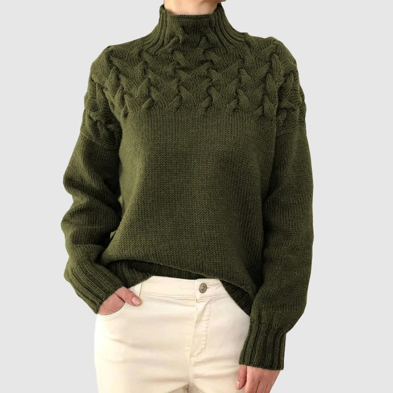 Stilla | Strikpullover med lange ærmer og ståkrave