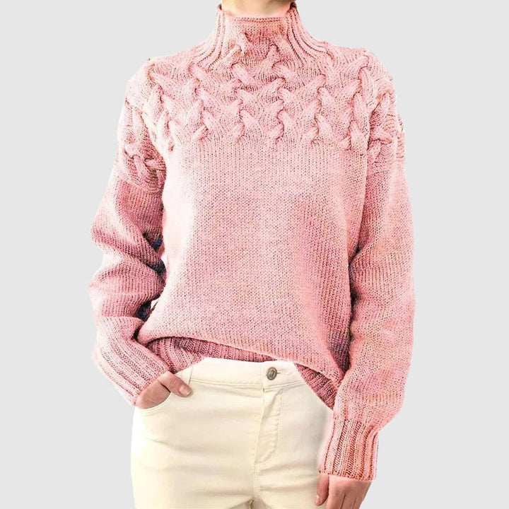 Stilla | Strikpullover med lange ærmer og ståkrave