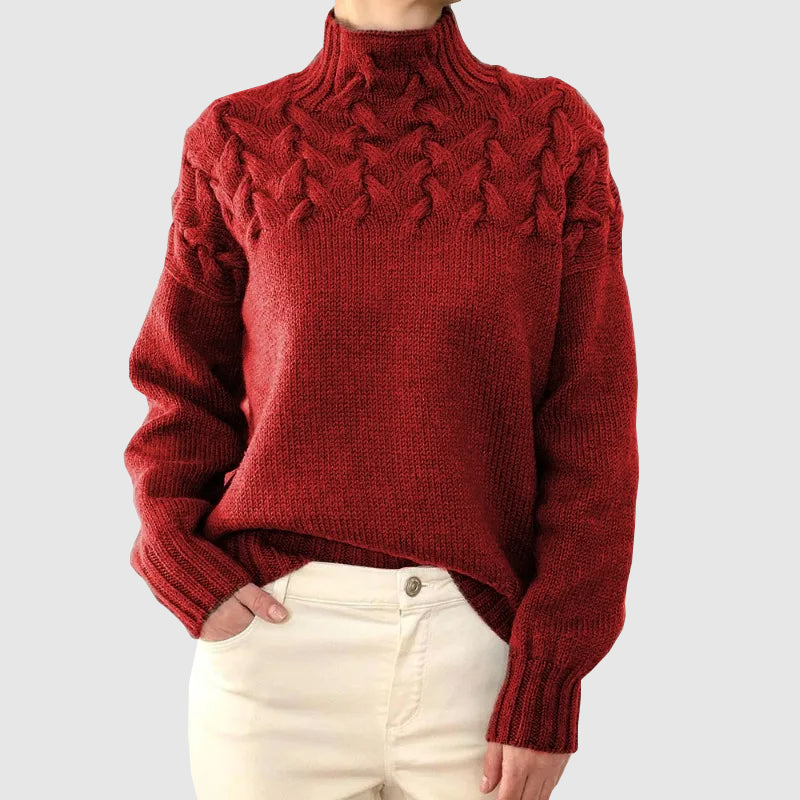 Stilla | Strikpullover med lange ærmer og ståkrave