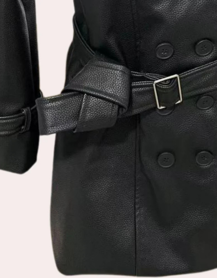 Stilla | Luksuriøs Læder-Trenchcoat med stilfuldt Design