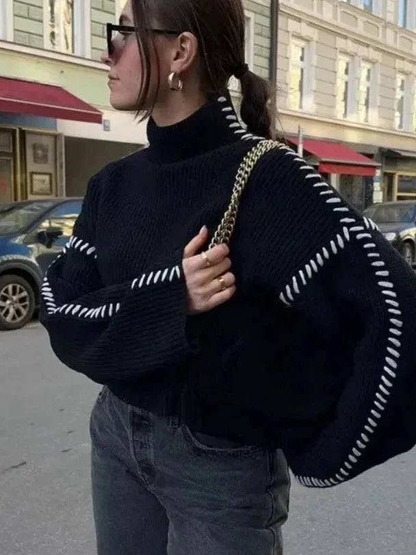Stilla | Rullekrave Strikbluse Damer
