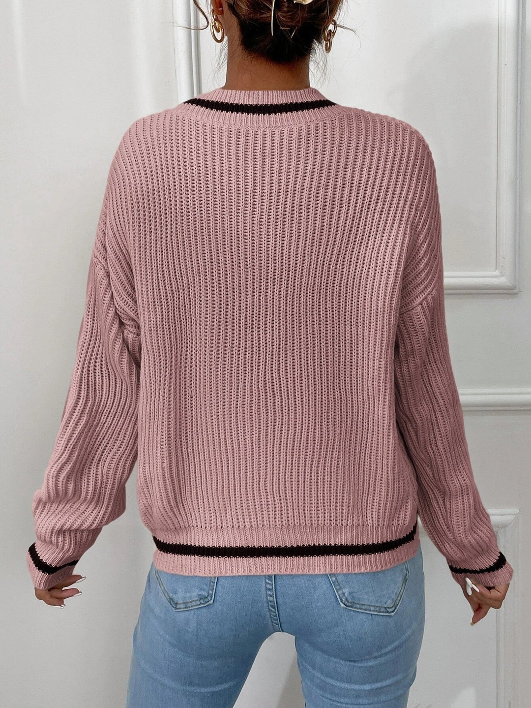 Stilla | Patchwork V-Udsnit Pullover