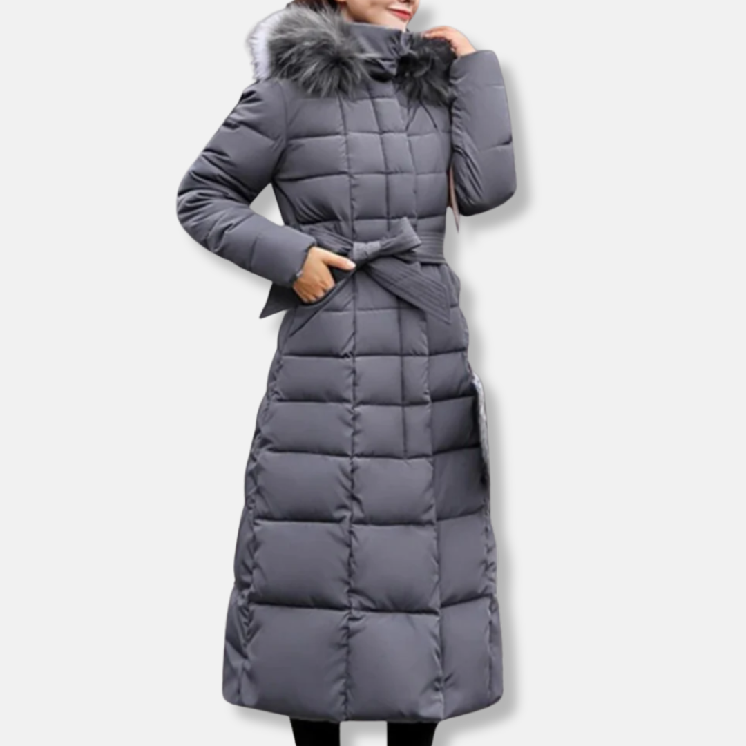 Stilla | Quilted og isoleret bælte i taljen foret hætte langt model