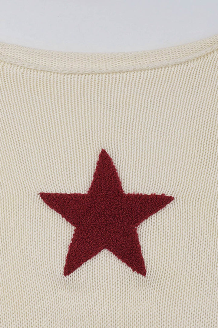 Stilla | Pull Jakke Jacquard Motiv Pentagram