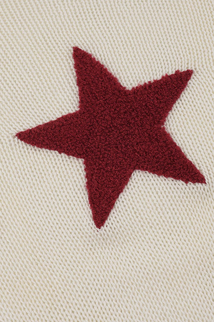 Stilla | Pull Jakke Jacquard Motiv Pentagram