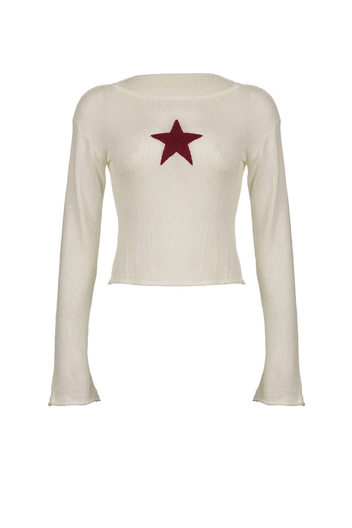 Stilla | Pull Jakke Jacquard Motiv Pentagram