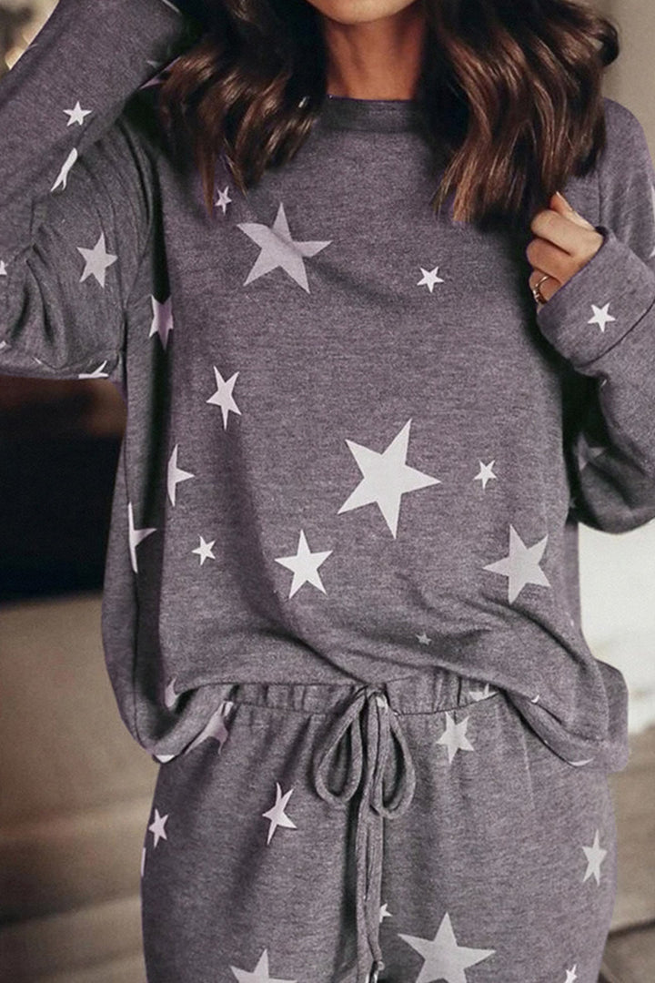 Stilla | Sæt Svedjakke Med Pentagram Print