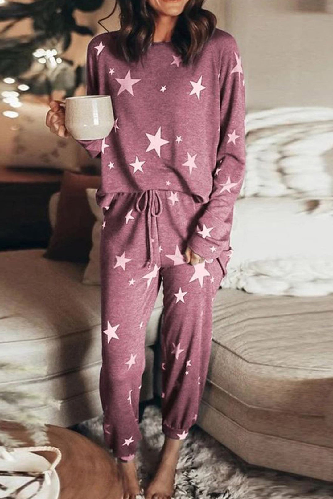 Stilla | Sæt Svedjakke Med Pentagram Print