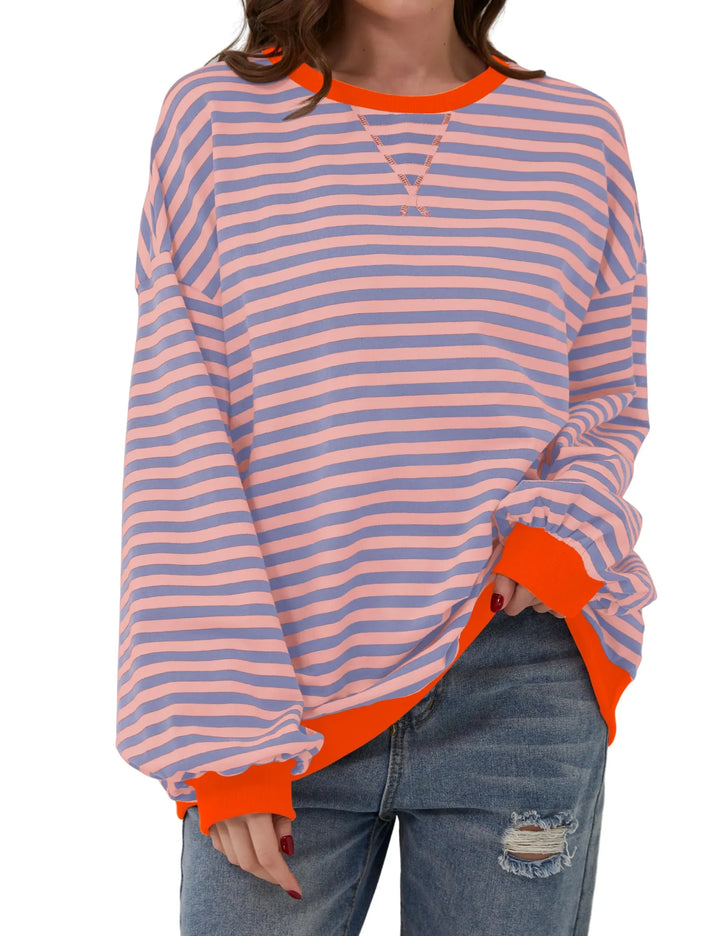 Stilla | Elegant Over størrelse Stribet Pullover