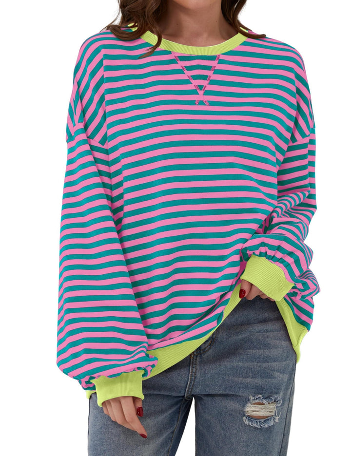 Stilla | Elegant Over størrelse Stribet Pullover