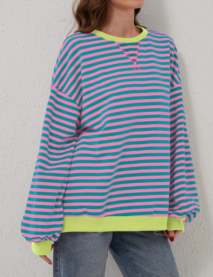 Stilla | Elegant Over størrelse Stribet Pullover