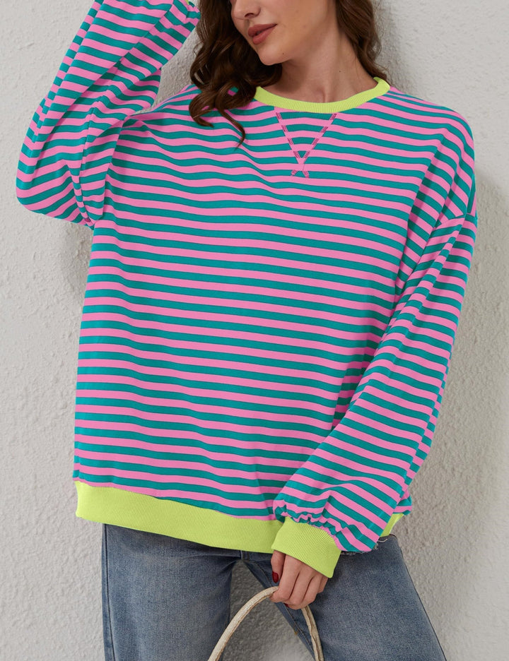 Stilla | Elegant Over størrelse Stribet Pullover