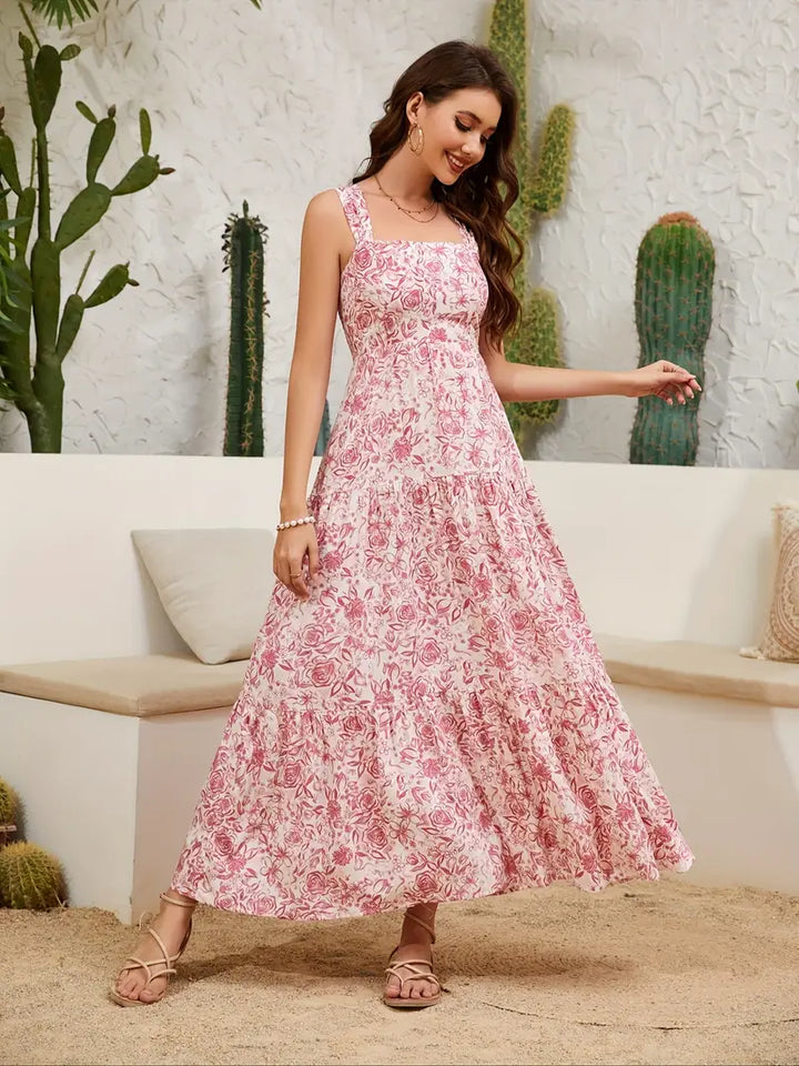 Stilla | Elegant Kjole Med Bar Skuldre Let Maxi Kjole A-Form Med Smal Talje Og Boho Stil