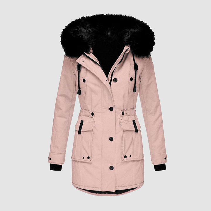 Stilla | Elegant Frakke Med Fake Fur Kant