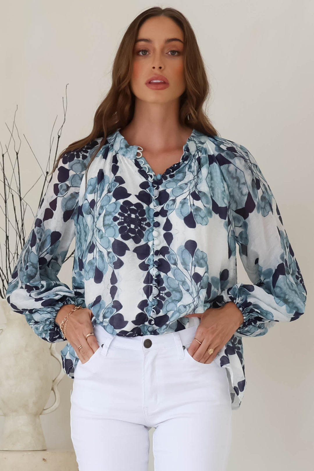 Stilla | Luftig Boho Bluse Med Print