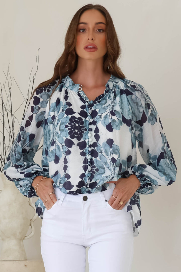 Stilla | Luftig Boho Bluse Med Print