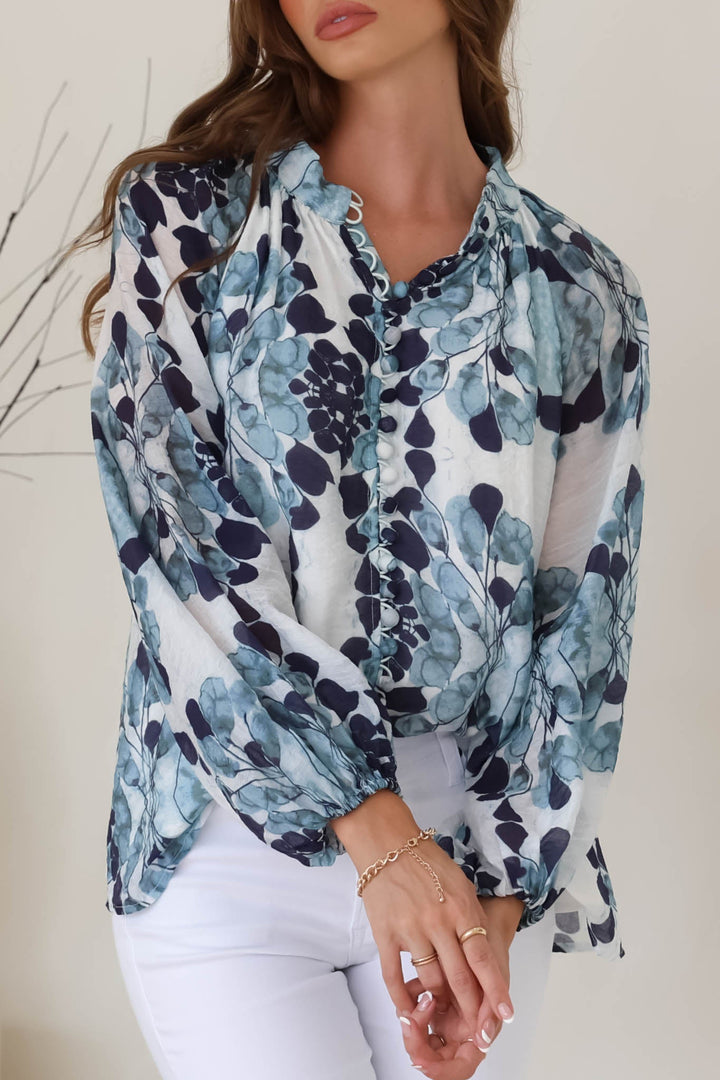 Stilla | Luftig Boho Bluse Med Print