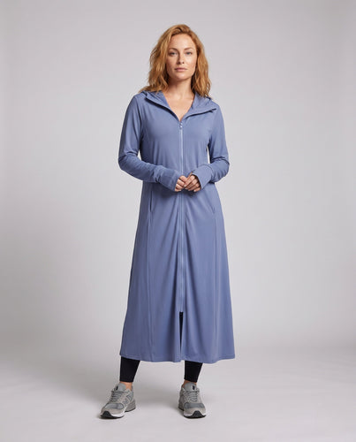 Kvindernes Longline Hoodie-Robe med Lynlås Skovae