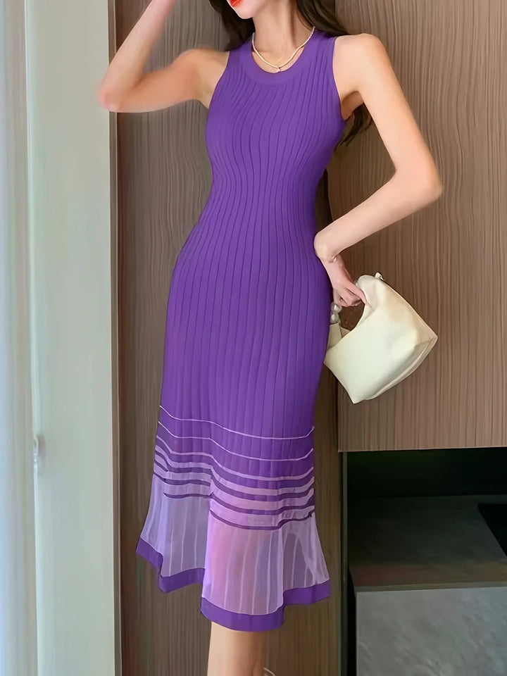 Stilla | Elegant Beige Midi Kjole