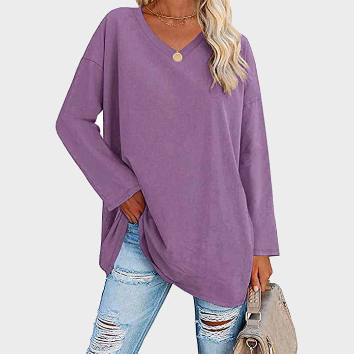 Stilla | Elegant Bluse med Lange Ærmer og V-hals