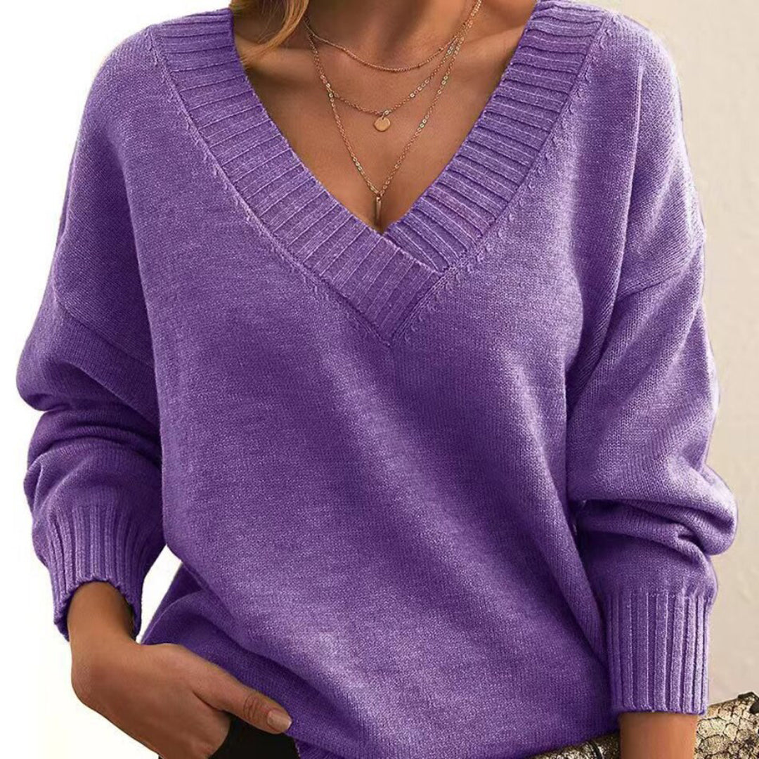 Stilla | V-Udsnit Pullover Elegant og Løs