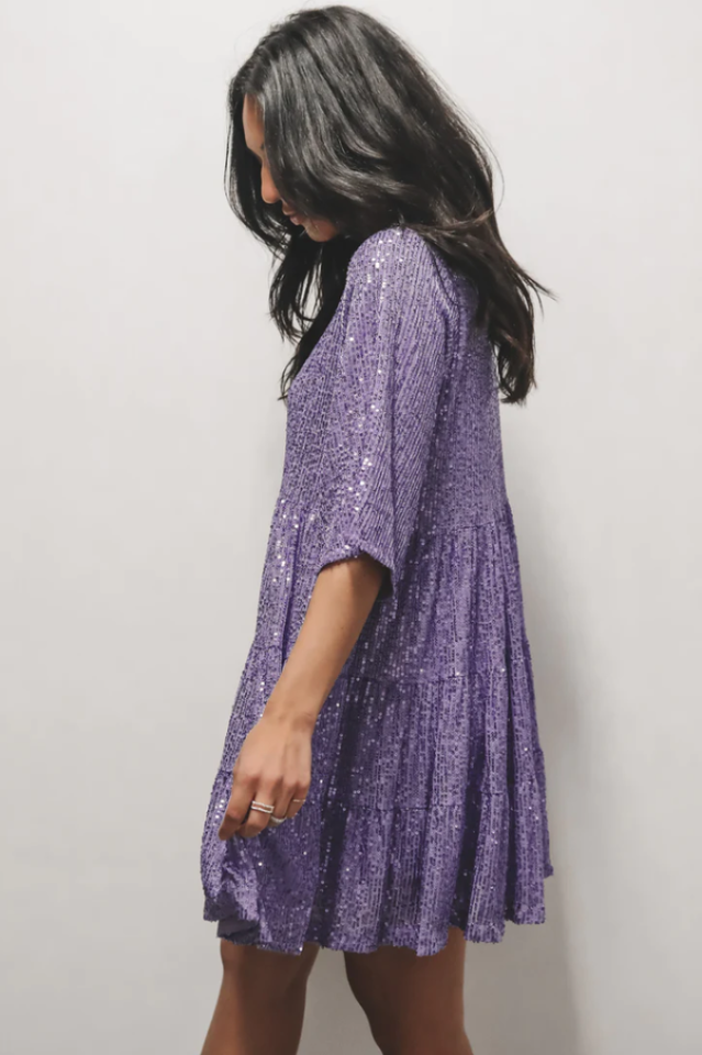 Stilla | Pailletter Babydoll Minikjole