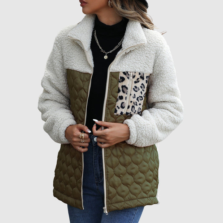 Stilla | Fleece Relaxed Fit Jakke Stikset Patchwork-Faux Fur Kant-Jakke