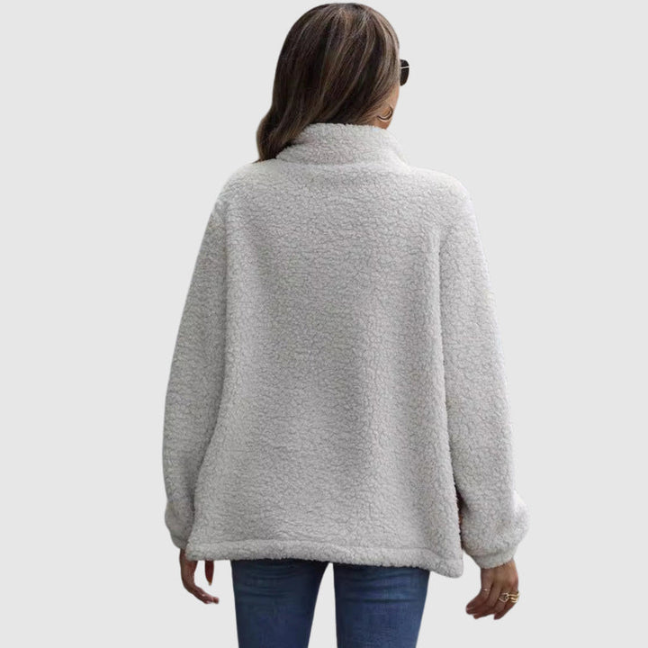 Stilla | Fleece Relaxed Fit Jakke Stikset Patchwork-Faux Fur Kant-Jakke