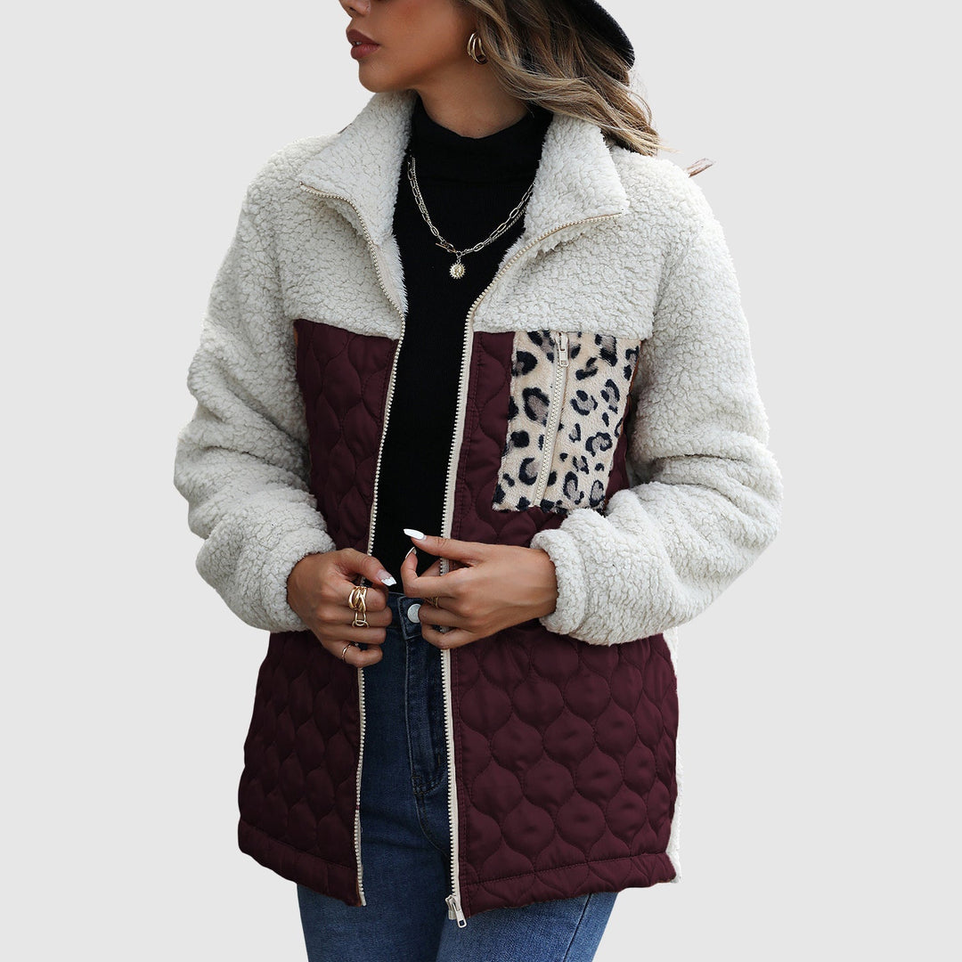 Stilla | Fleece Relaxed Fit Jakke Stikset Patchwork-Faux Fur Kant-Jakke