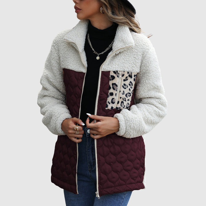 Stilla | Fleece Relaxed Fit Jakke Stikset Patchwork-Faux Fur Kant-Jakke