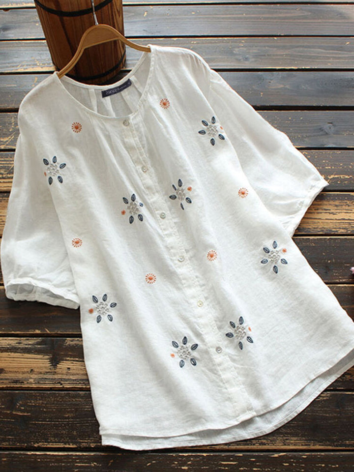 Stilla | Bluse med bladmønster