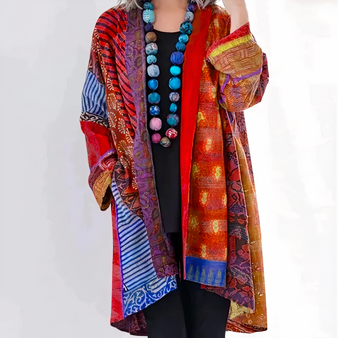 Stilla | Boho Print Strikjakke