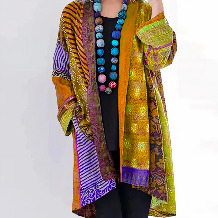 Stilla | Boho Print Strikjakke