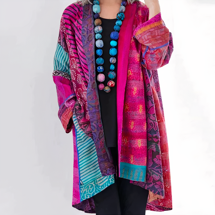 Stilla | Boho Print Strikjakke