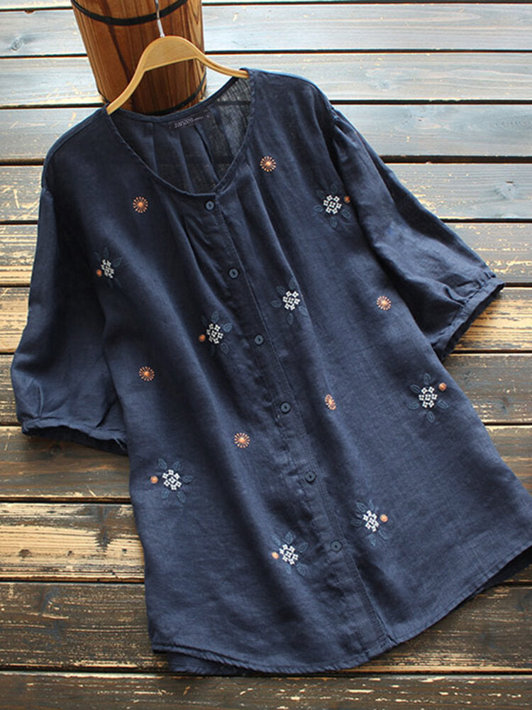 Stilla | Bluse med bladmønster