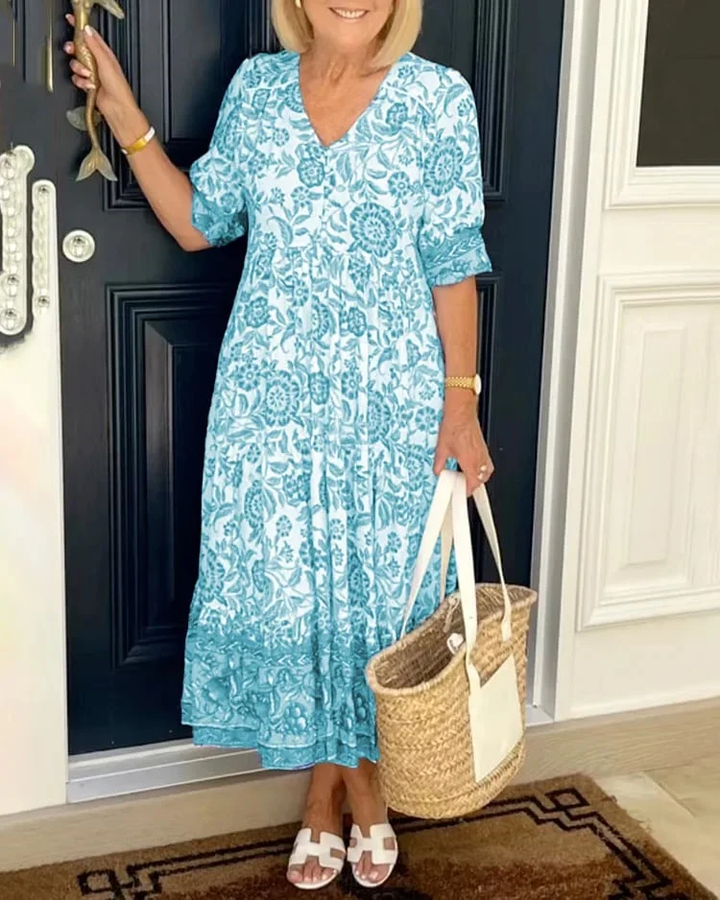 Stilla | Bohemian Kjole Med V-hals