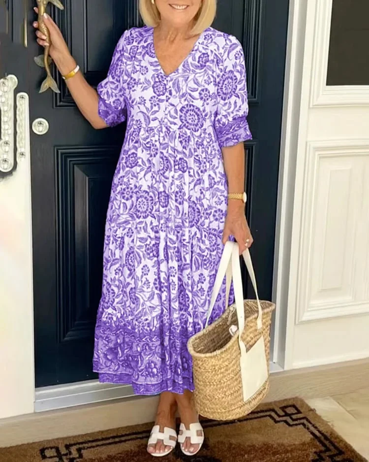 Stilla | Bohemian Kjole Med V-hals