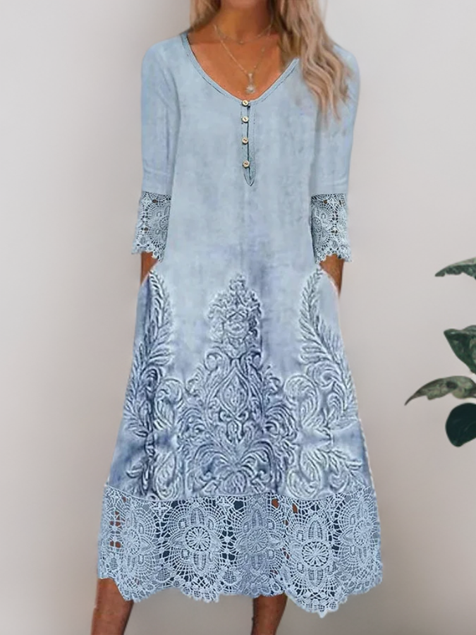 Stilla | Vintage Stil Kjole Med Blonder