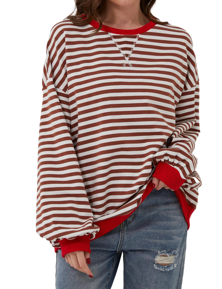 Stilla | Elegant Over størrelse Stribet Pullover
