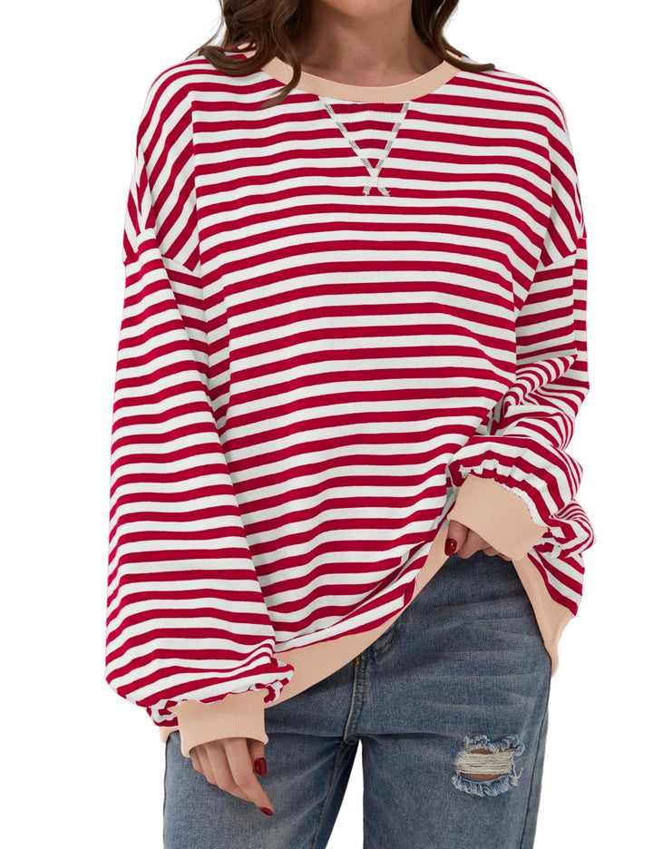 Stilla | Elegant Over størrelse Stribet Pullover