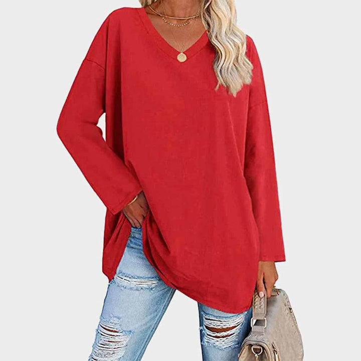 Stilla | Elegant Bluse med Lange Ærmer og V-hals