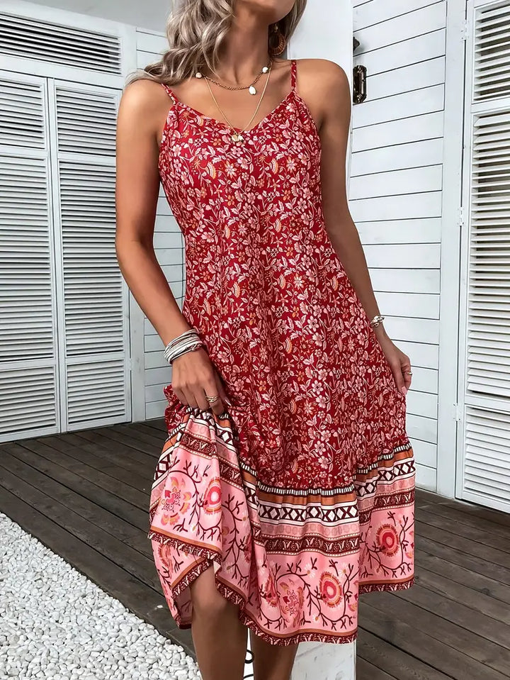 Stilla | Paisley Maxi Kjole Uden Ærmer, Med Spidsudskæring, Lavet Af Let Materiale Og En Luftig Stil
