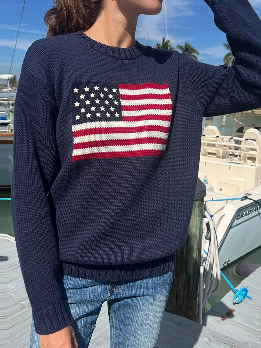 Stilla | Pullover Dame med Flag