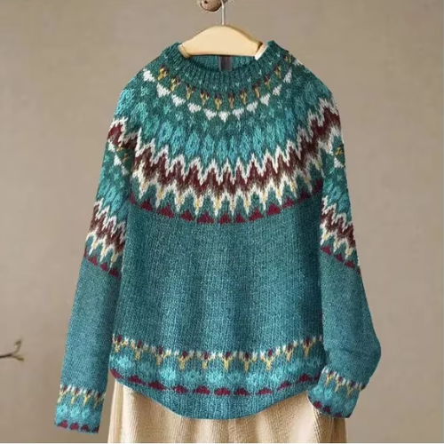 Stilla | Pullover med retro bølgemønster Meijers