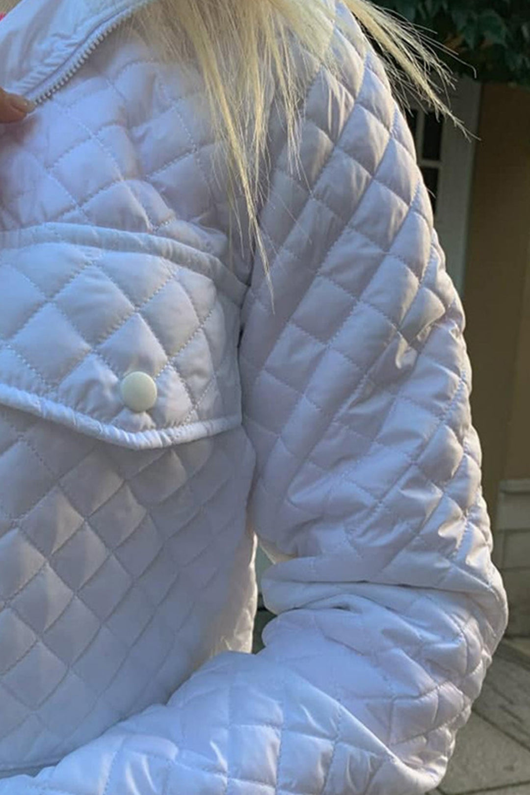 Stilla | Rhombusjakke med lynlåslommer