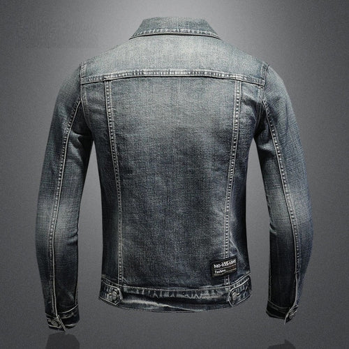Stilla | Herrer Sort Denimjakke - Stonewashed-stil