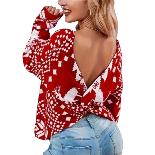 Stilla | Jule-strikpullover til damer med norsk mønster Stupid jule-strikpullover