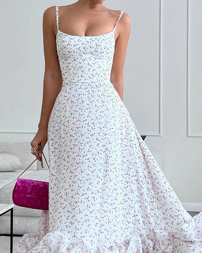Stilla | Elegante Kjole I Trykt Satin
