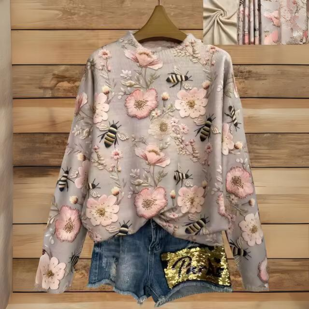 Stilla | Lang, Løs Sweater Med Dyremønster